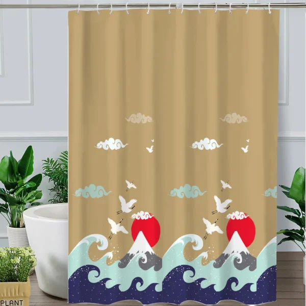 Hai Zhi Dian Polyester Shower Curtain #YD008