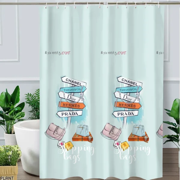 Hai Zhi Dian Polyester Shower Curtain #YD011