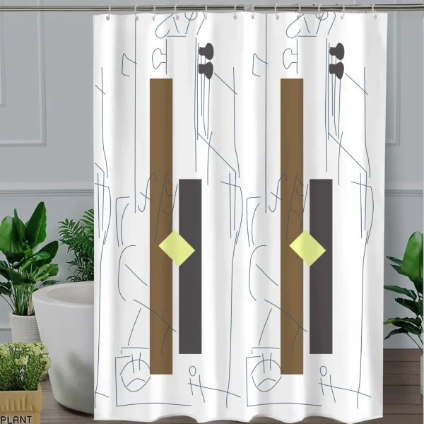 Hai Zhi Dian Polyester Shower Curtain #YD035