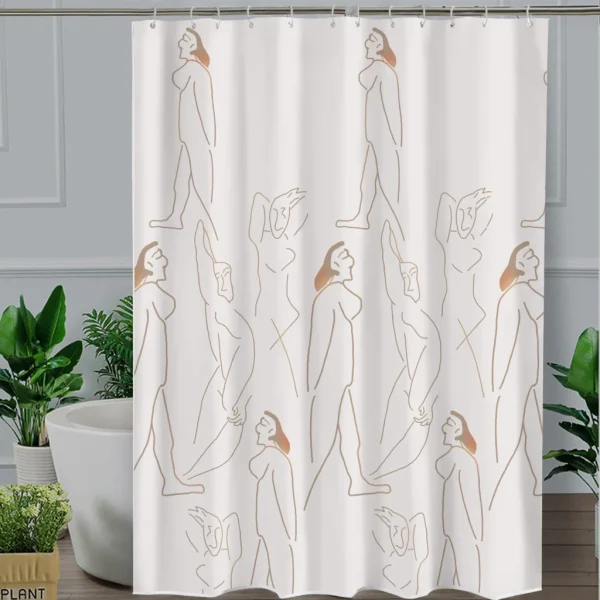 Hai Zhi Dian Polyester Shower Curtain #YD036