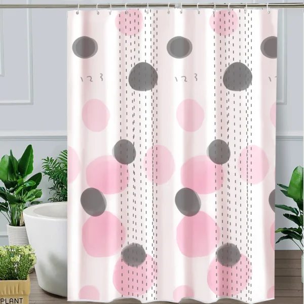 Hai Zhi Dian Polyester Shower Curtain #YD043