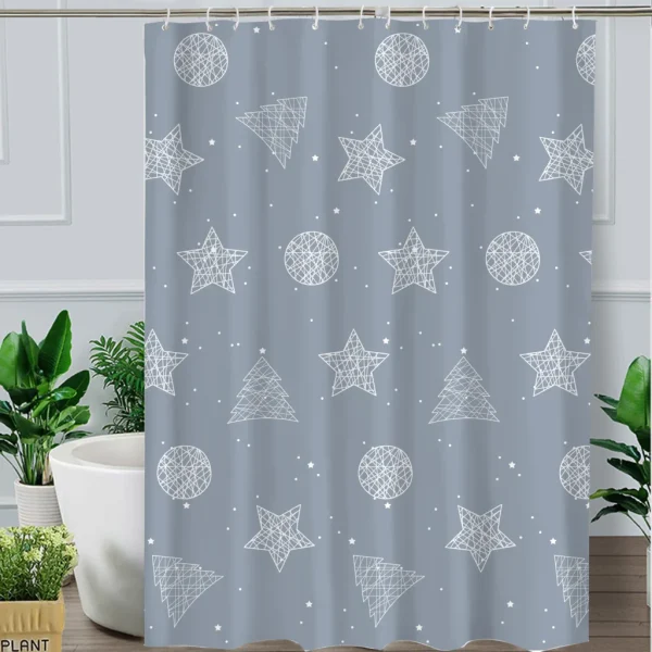 Hai Zhi Dian Polyester Shower Curtain #YD054