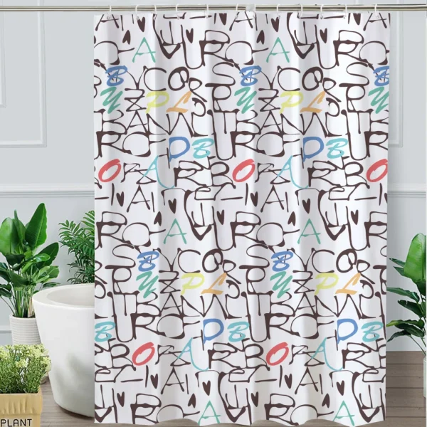 Hai Zhi Dian Polyester Shower Curtain #YD058