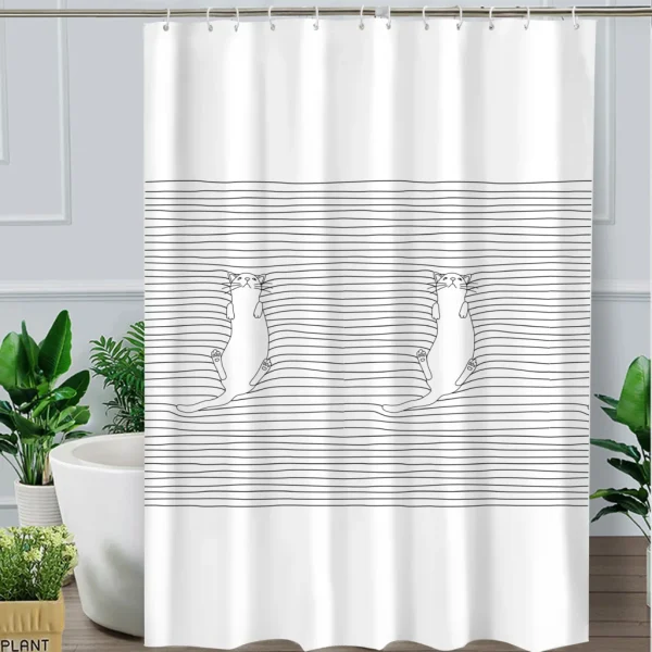 Hai Zhi Dian Polyester Shower Curtain #YD063