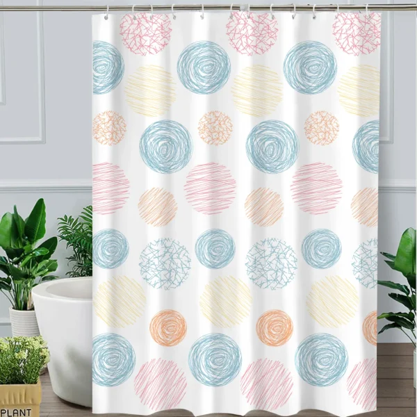 Hai Zhi Dian Polyester Shower Curtain #YD064