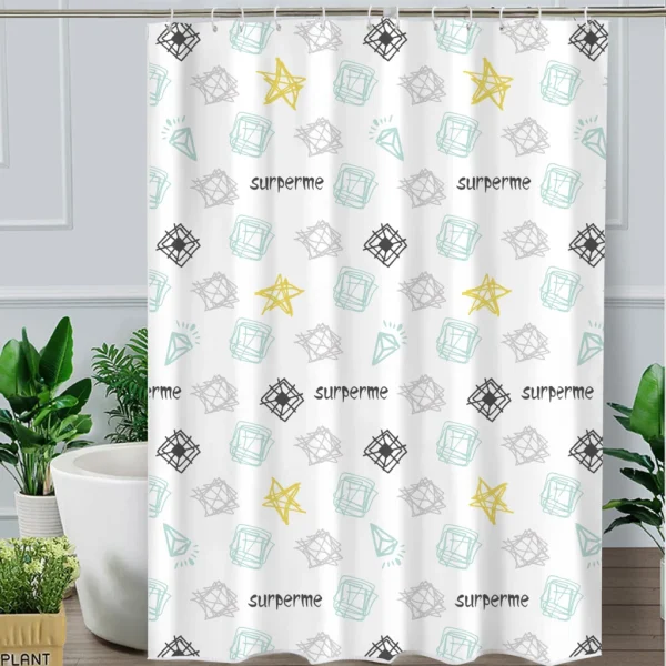 Hai Zhi Dian Polyester Shower Curtain #YD078