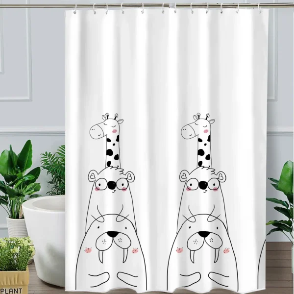 Hai Zhi Dian Polyester Shower Curtain #YD079