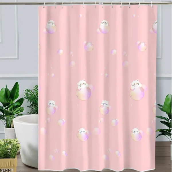 Hai Zhi Dian Polyester Shower Curtain #YD081