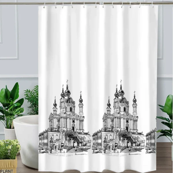 Hai Zhi Dian Polyester Shower Curtain #YD082