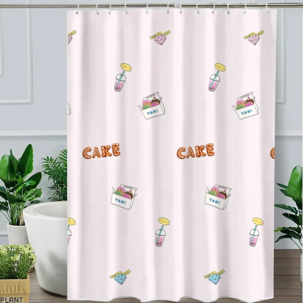 Hai Zhi Dian Polyester Shower Curtain #YD090