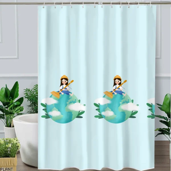 Hai Zhi Dian Polyester Shower Curtain #YD094