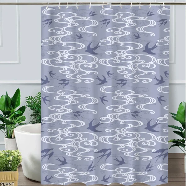 Hai Zhi Dian Polyester Shower Curtain #YD096