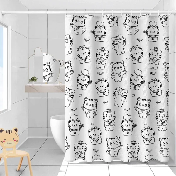 Hai Zhi Dian Polyester Shower Curtain #YD200